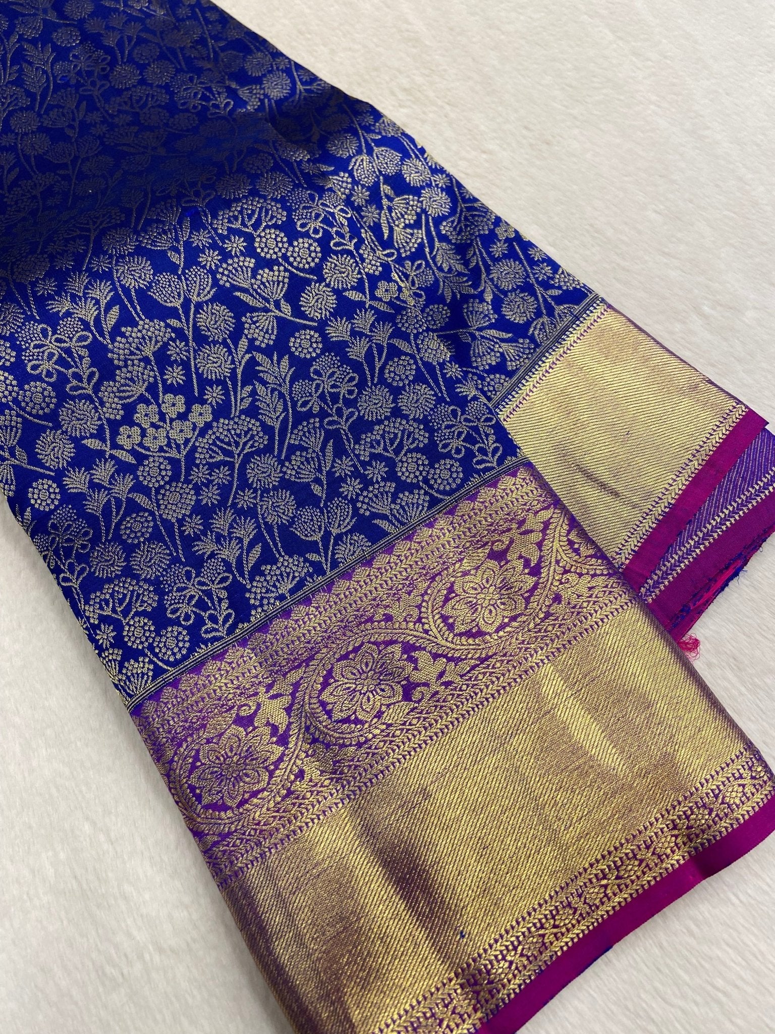 Pure 1G zari handloom Kanjeevaram silk mark certified saree - Kanjeevaram Silk Mandir