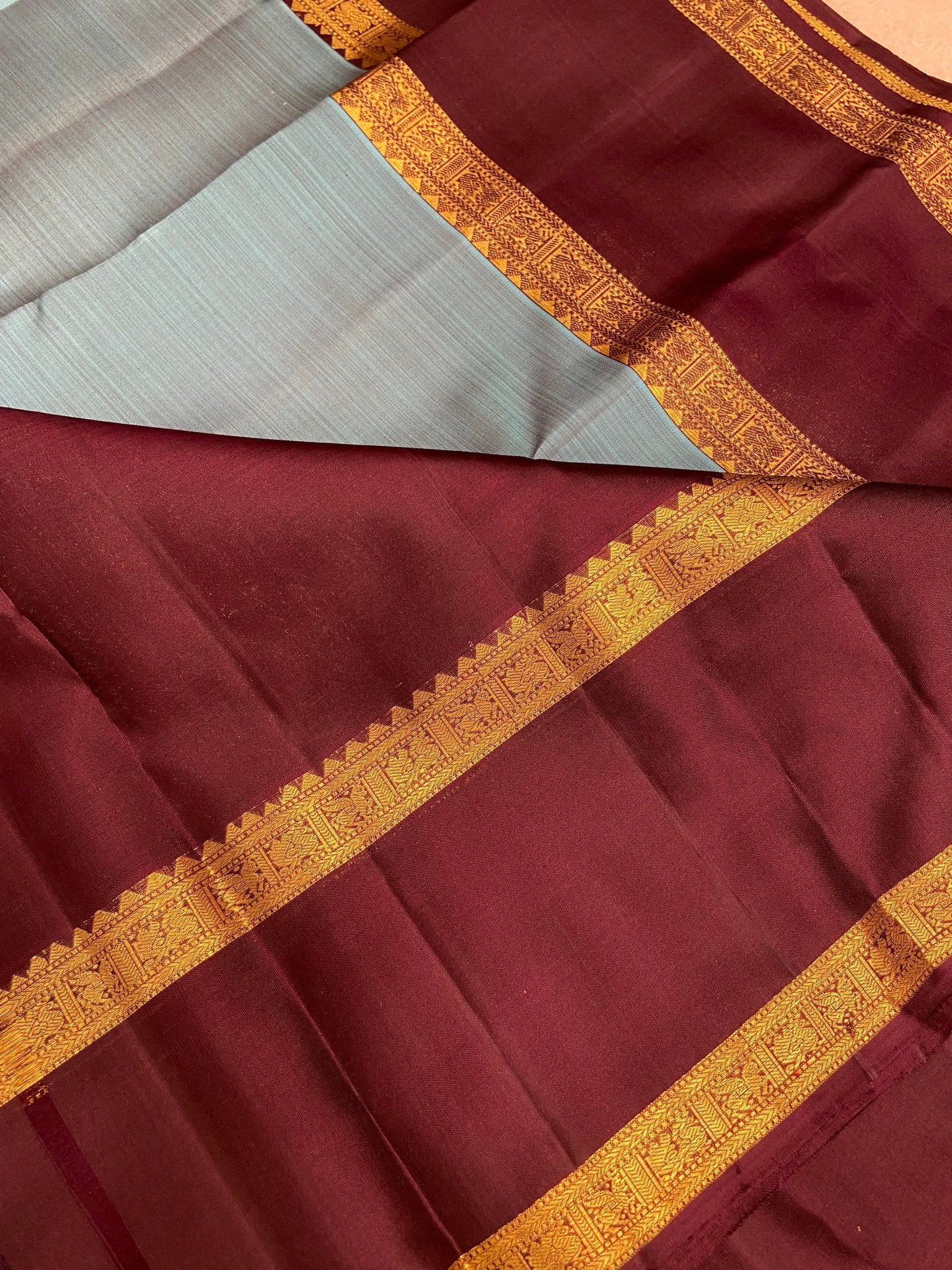 Pure 1G zari handloom Kanjeevaram silk mark certified saree - Kanjeevaram Silk Mandir