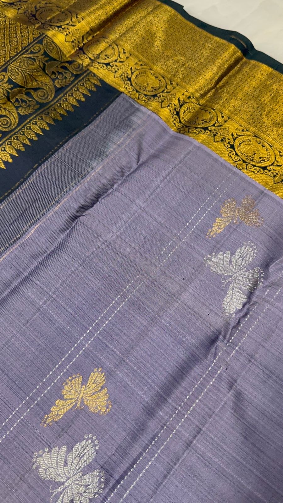Pure 1G Zari handloom kanjeevaram silk mark certified saree - Kanjeevaram Silk Mandir