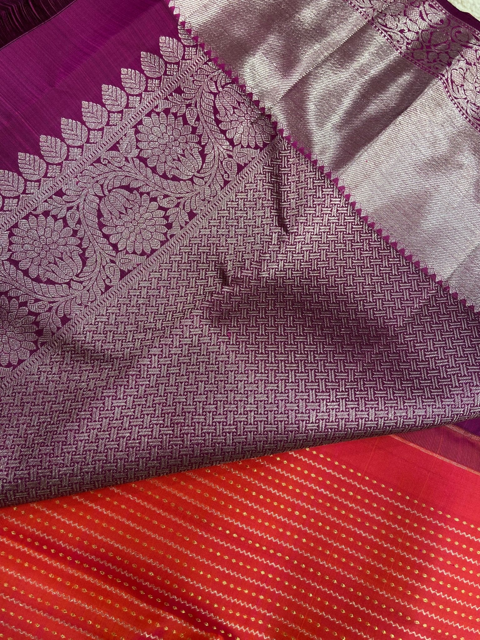 Pure 1G zari handloom Kanjeevaram silk mark certified saree - Kanjeevaram Silk Mandir