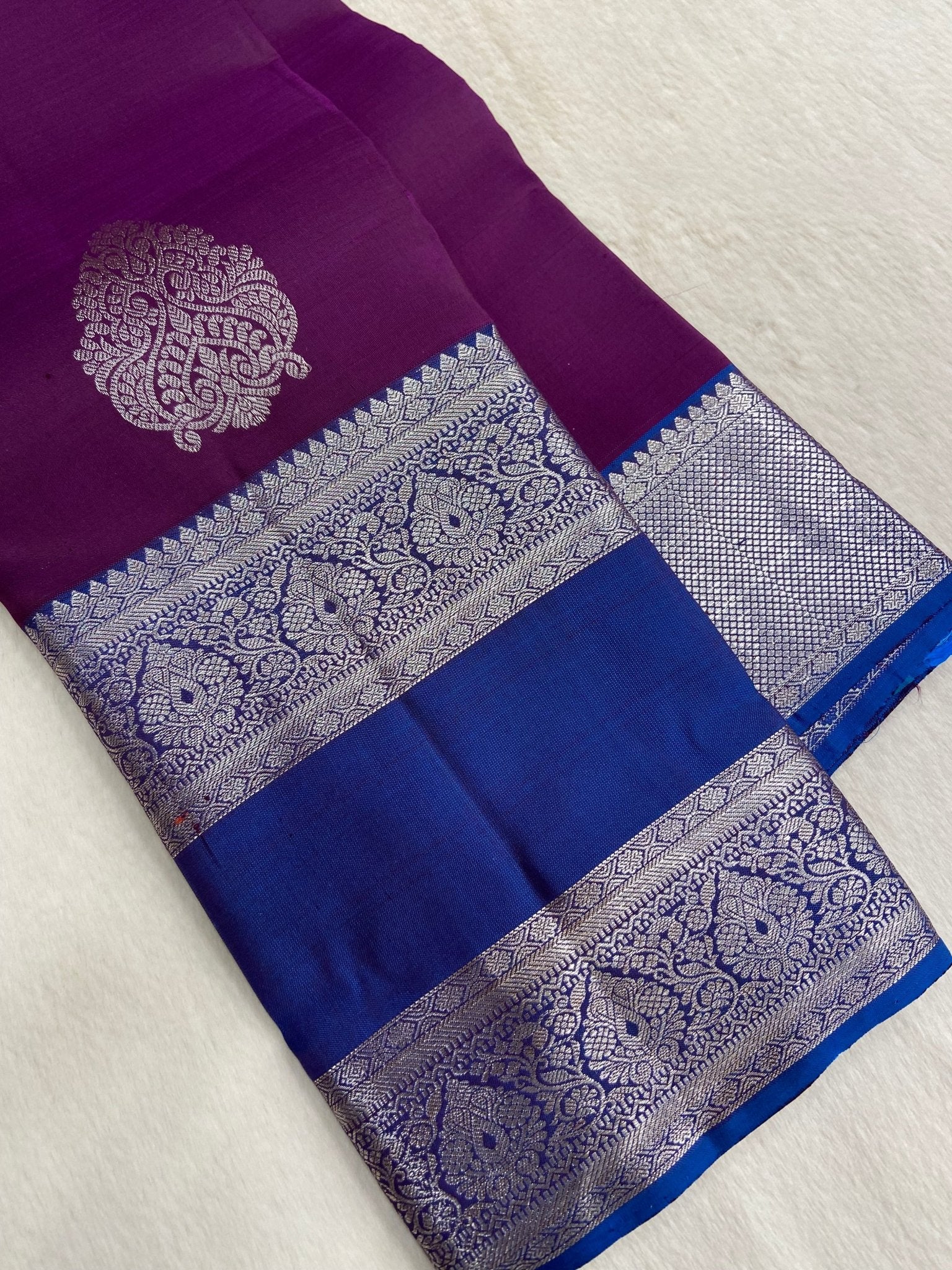 Pure 1G zari handloom Kanjeevaram silk mark certified saree - Kanjeevaram Silk Mandir