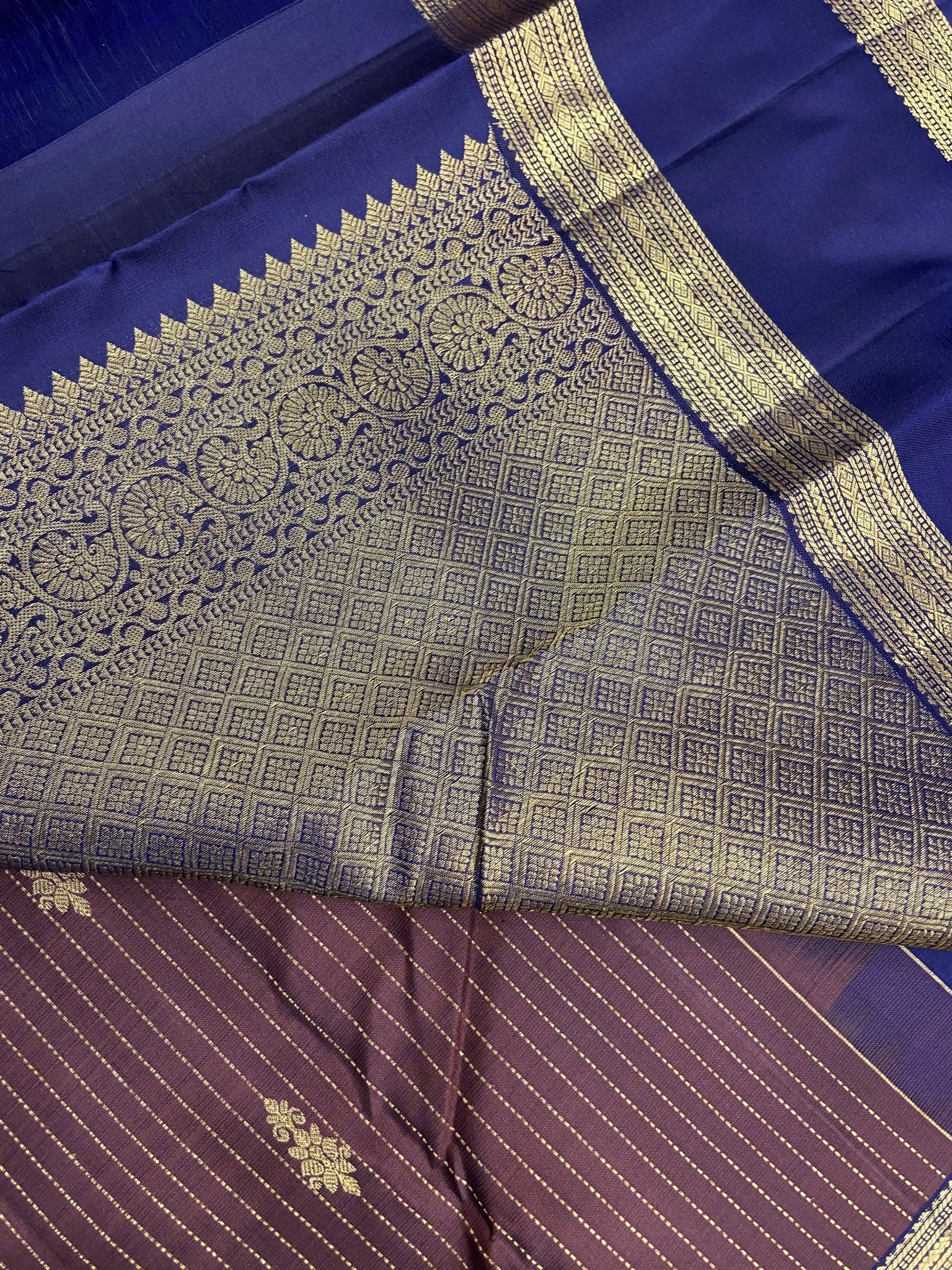 Pure 1G zari handloom Kanjeevaram silk mark certified saree - Kanjeevaram Silk Mandir