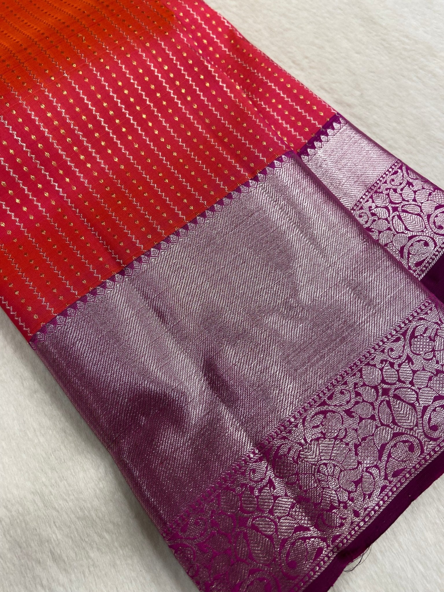 Pure 1G zari handloom Kanjeevaram silk mark certified saree - Kanjeevaram Silk Mandir