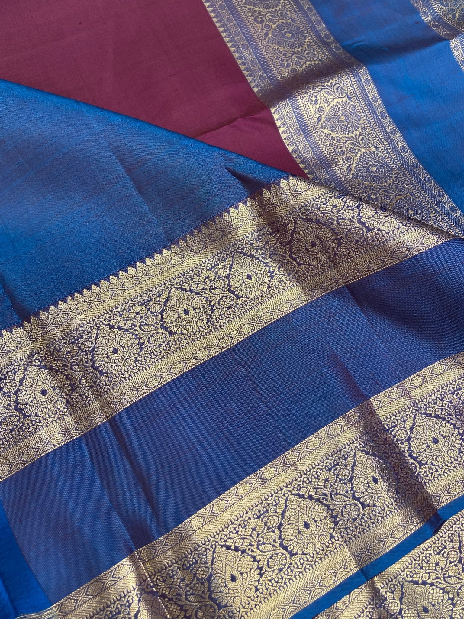 Pure 1G zari handloom Kanjeevaram silk mark certified saree - Kanjeevaram Silk Mandir