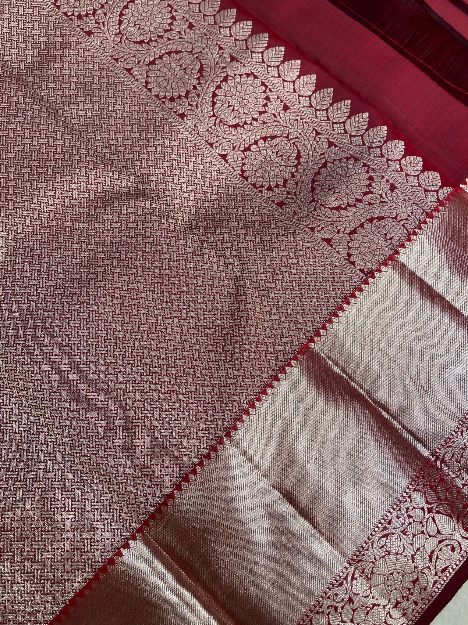Pure 1G zari handloom Kanjeevaram silk mark certified saree - Kanjeevaram Silk Mandir