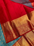 Pure 1G zari handloom Kanjeevaram silk mark certified saree - Kanjeevaram Silk Mandir