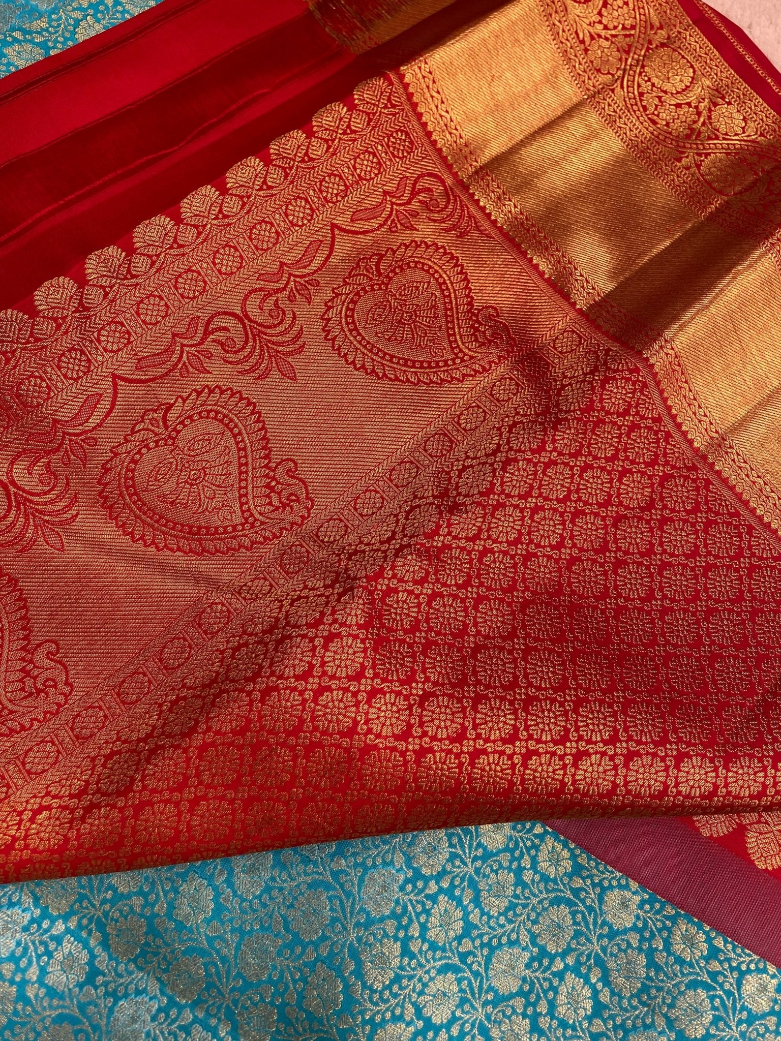 Pure 1G zari handloom Kanjeevaram silk mark certified saree - Kanjeevaram Silk Mandir