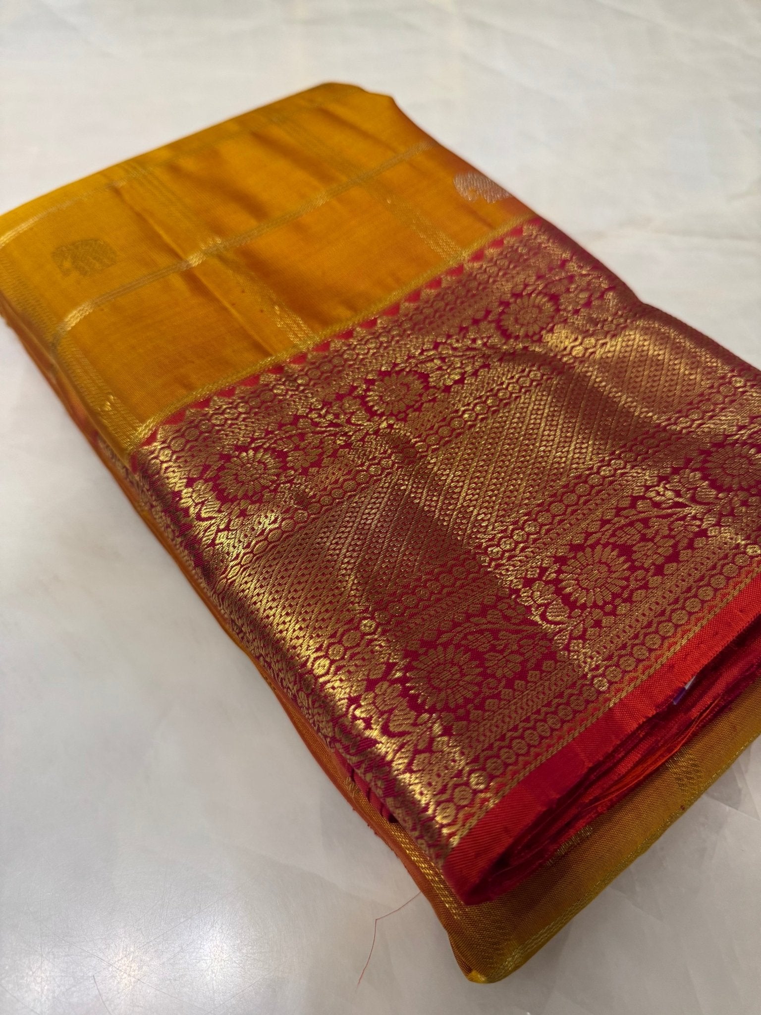 Pure 1G zari handloom Kanjeevaram silk mark certified saree - Kanjeevaram Silk Mandir