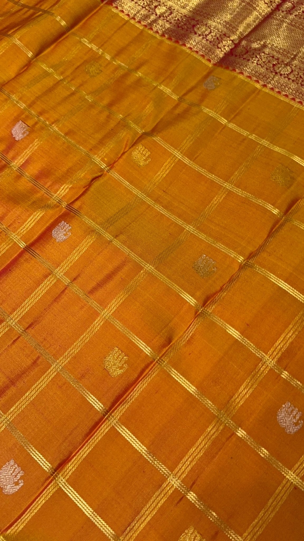 Pure 1G zari handloom Kanjeevaram silk mark certified saree - Kanjeevaram Silk Mandir