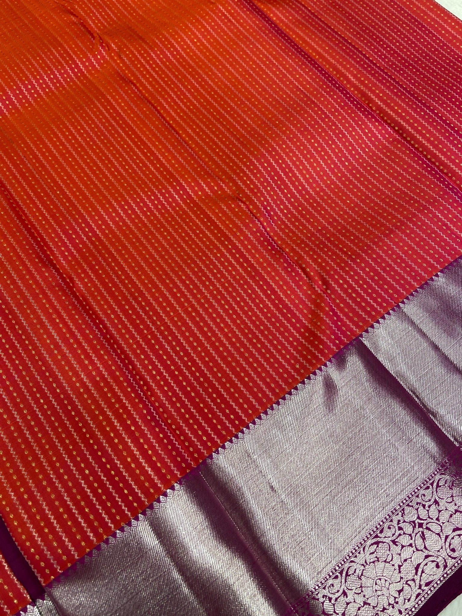 Pure 1G zari handloom Kanjeevaram silk mark certified saree - Kanjeevaram Silk Mandir