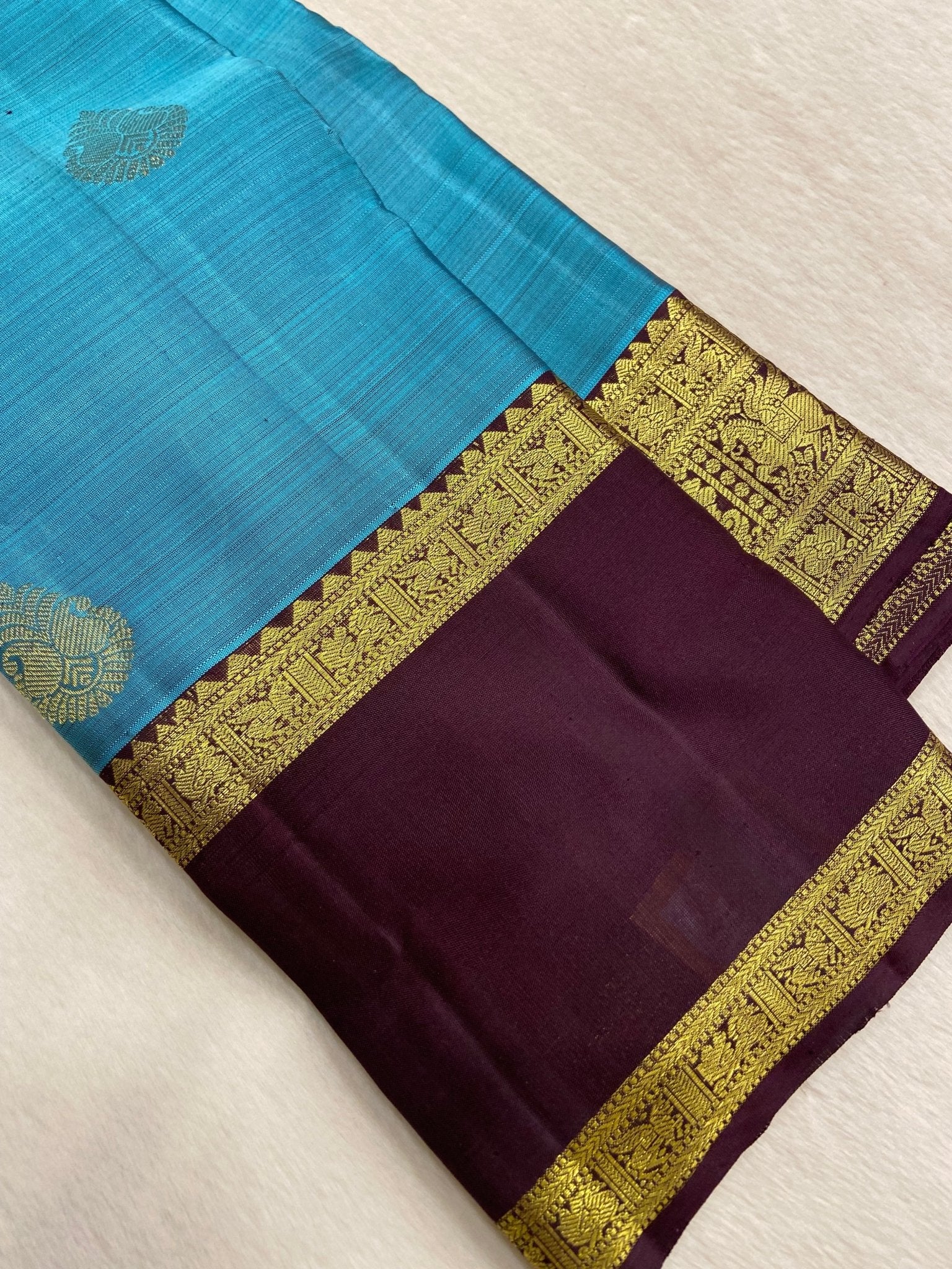 Pure 1G zari handloom Kanjeevaram silk mark certified saree - Kanjeevaram Silk Mandir