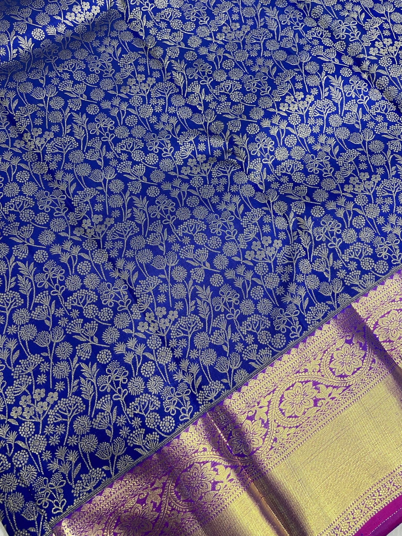 Pure 1G zari handloom Kanjeevaram silk mark certified saree - Kanjeevaram Silk Mandir