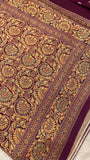Pure Banarasi Crepe Kalamkari Saree - Kanjeevaram Silk Mandir