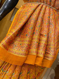 Pure Banarasi Crepe Kalamkari Saree - Kanjeevaram Silk Mandir