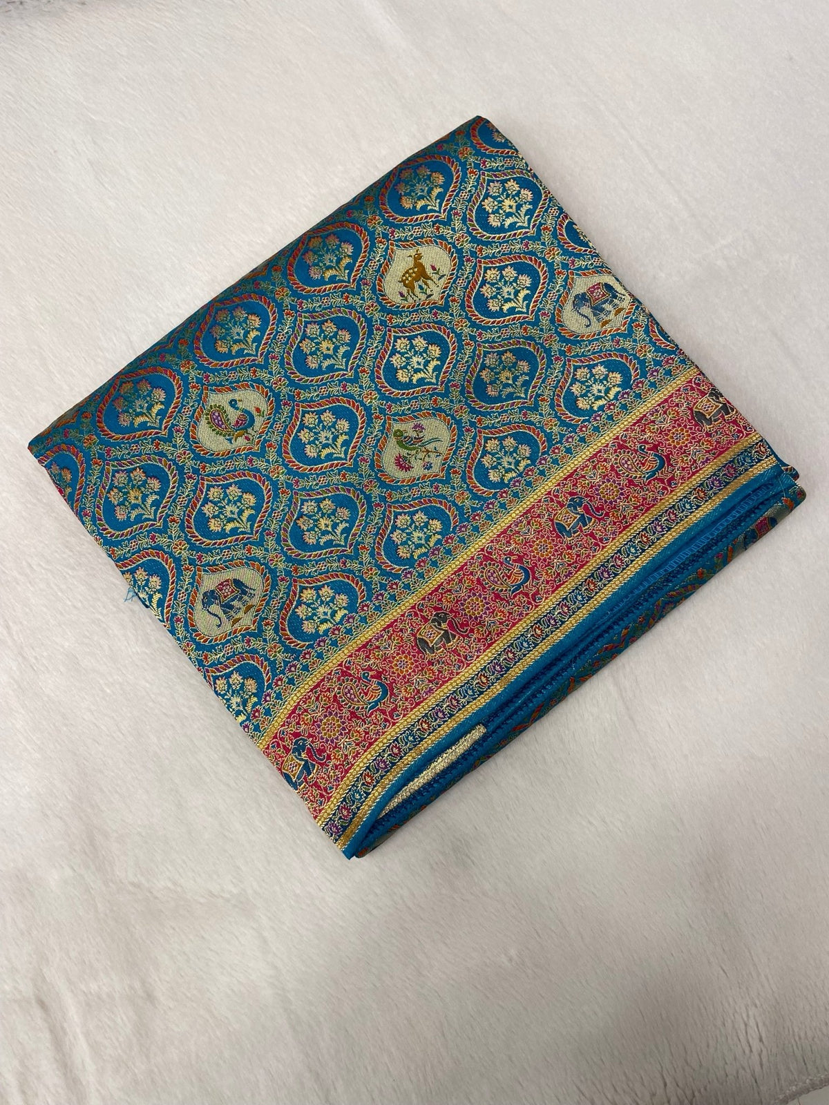 Pure Banarasi Crepe Kalamkari Saree - Kanjeevaram Silk Mandir
