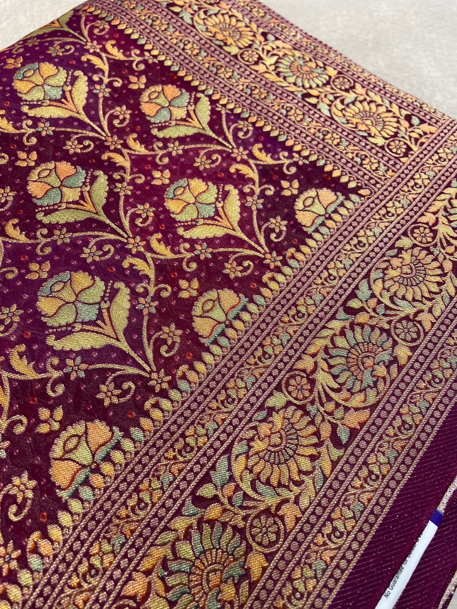 Pure Banarasi Crepe Kalamkari Saree - Kanjeevaram Silk Mandir