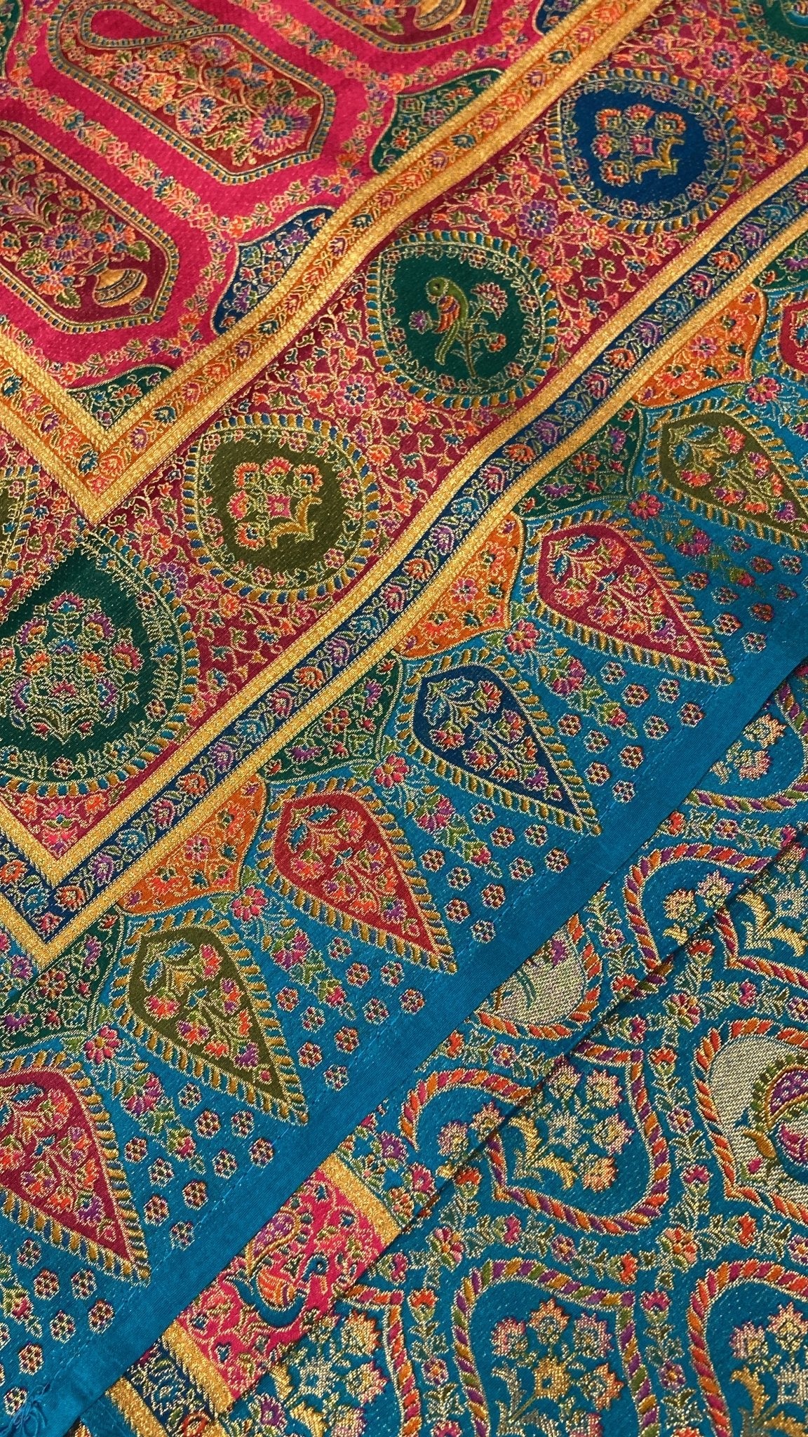 Pure Banarasi Crepe Kalamkari Saree - Kanjeevaram Silk Mandir