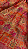 Pure Banarasi Crepe Satin Kalamkari Saree - Kanjeevaram Silk Mandir
