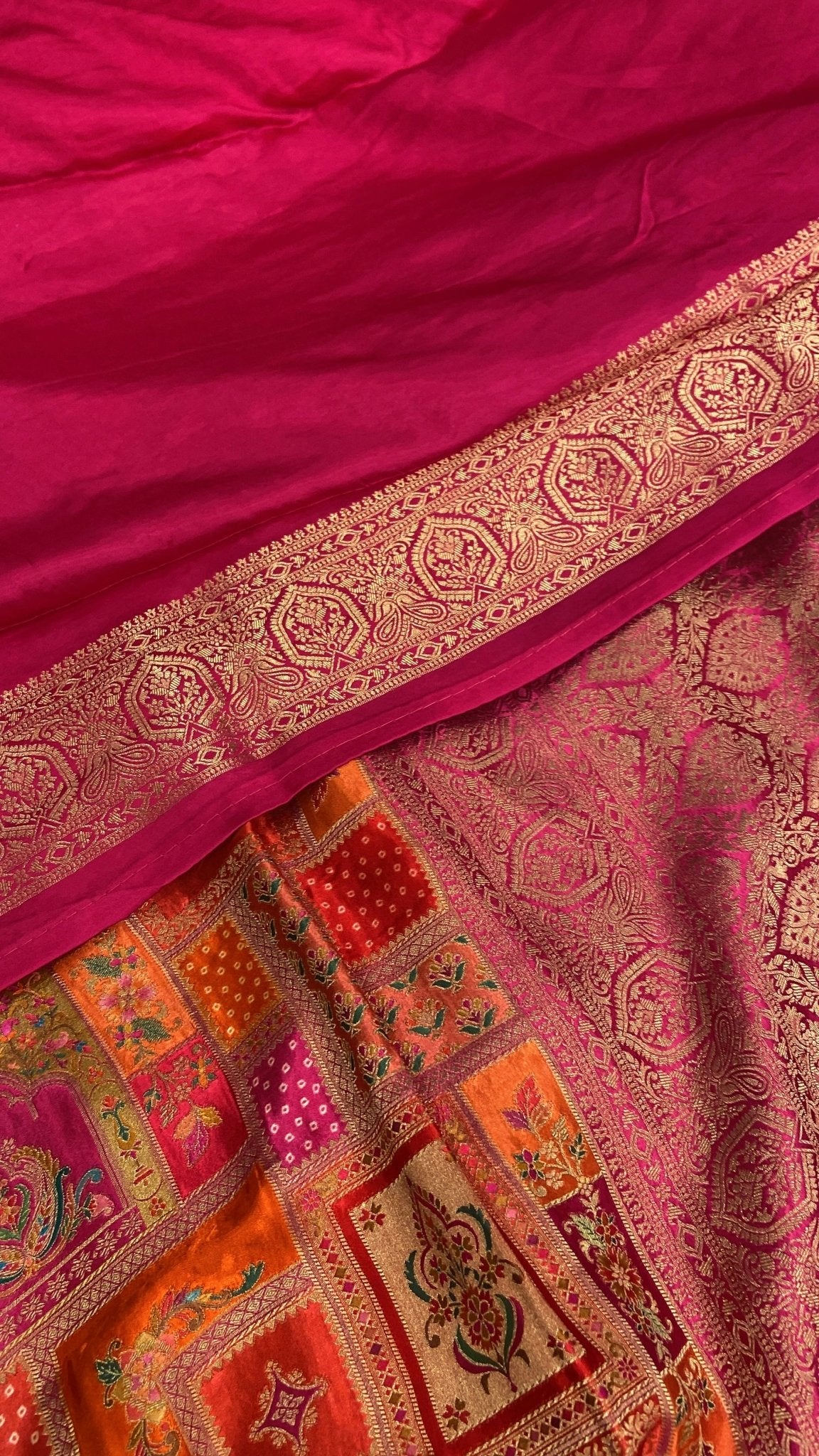 Pure Banarasi Crepe Satin Kalamkari Saree - Kanjeevaram Silk Mandir