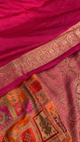 Pure Banarasi Crepe Satin Kalamkari Saree - Kanjeevaram Silk Mandir