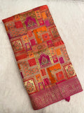 Pure Banarasi Crepe Satin Kalamkari Saree - Kanjeevaram Silk Mandir