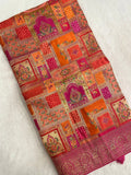 Pure Banarasi Crepe Satin Kalamkari Saree - Kanjeevaram Silk Mandir