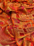 Pure Banarasi Crepe Satin Kalamkari Saree - Kanjeevaram Silk Mandir