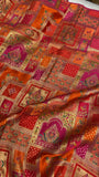 Pure Banarasi Crepe Satin Kalamkari Saree - Kanjeevaram Silk Mandir
