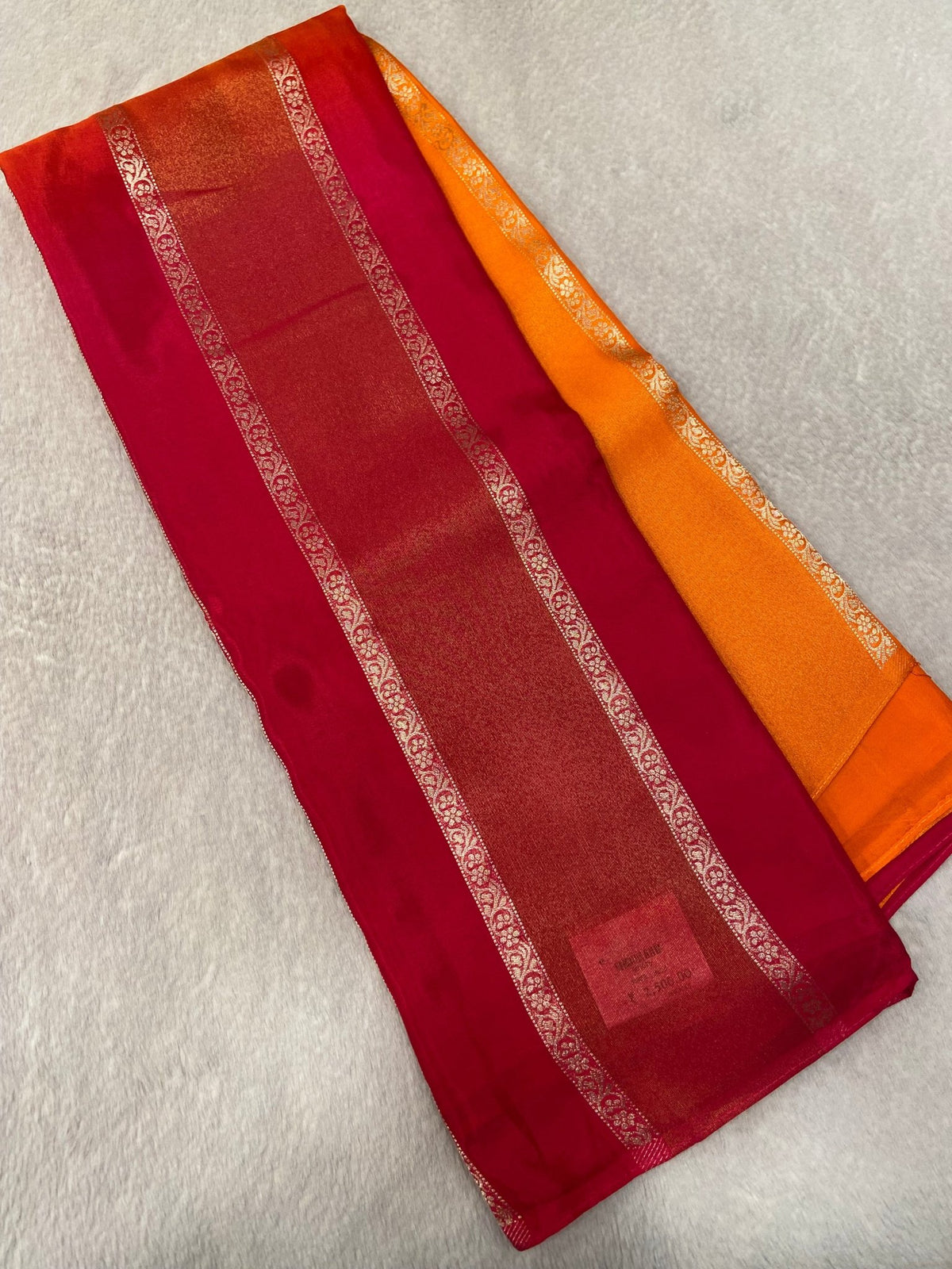 Pure Chinnon Dual Tone Saree - Kanjeevaram Silk Mandir