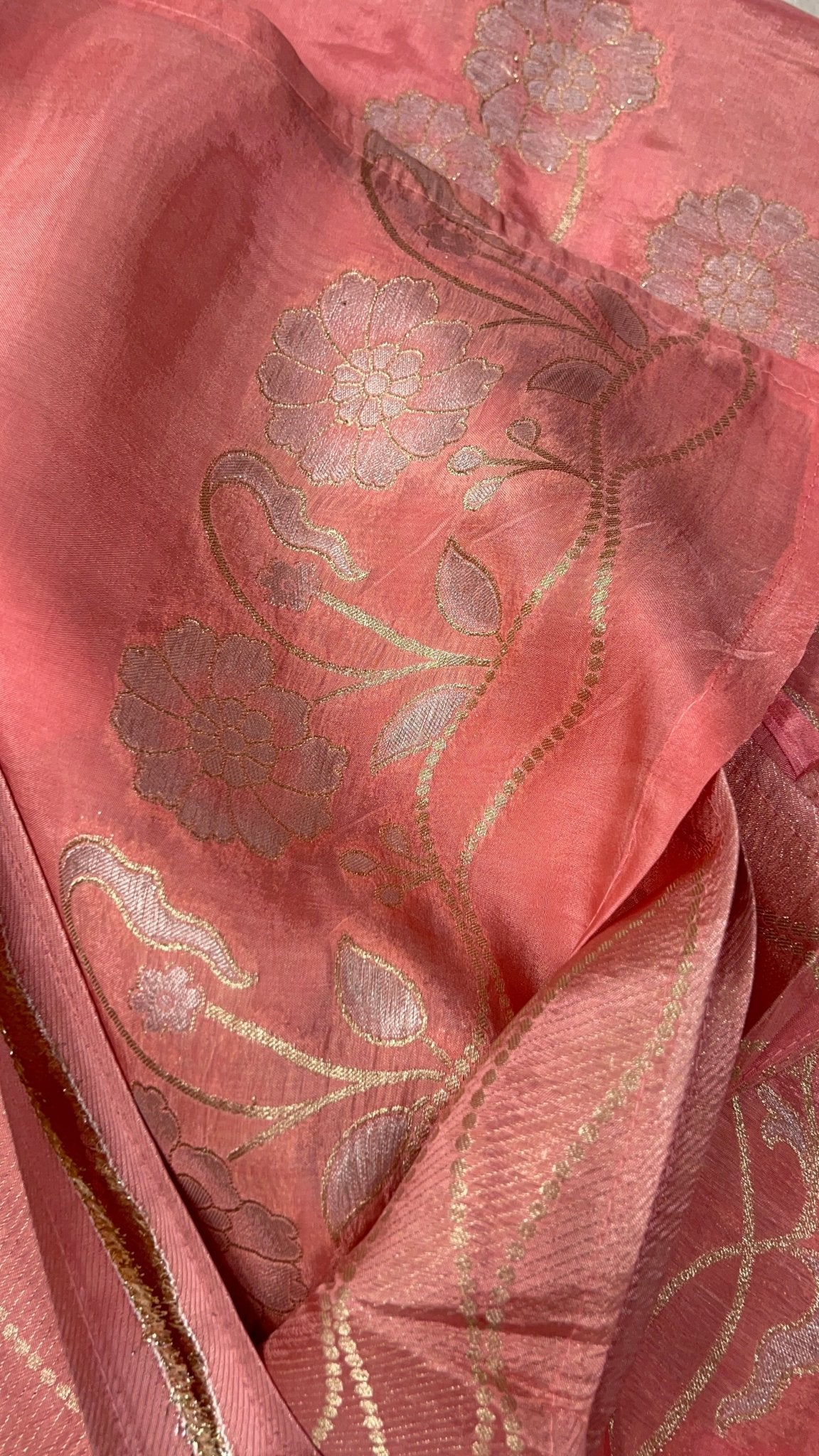 Pure chinnon dual tone saree - Kanjeevaram Silk Mandir