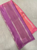 Pure Chinnon Dual Tone Saree - Kanjeevaram Silk Mandir