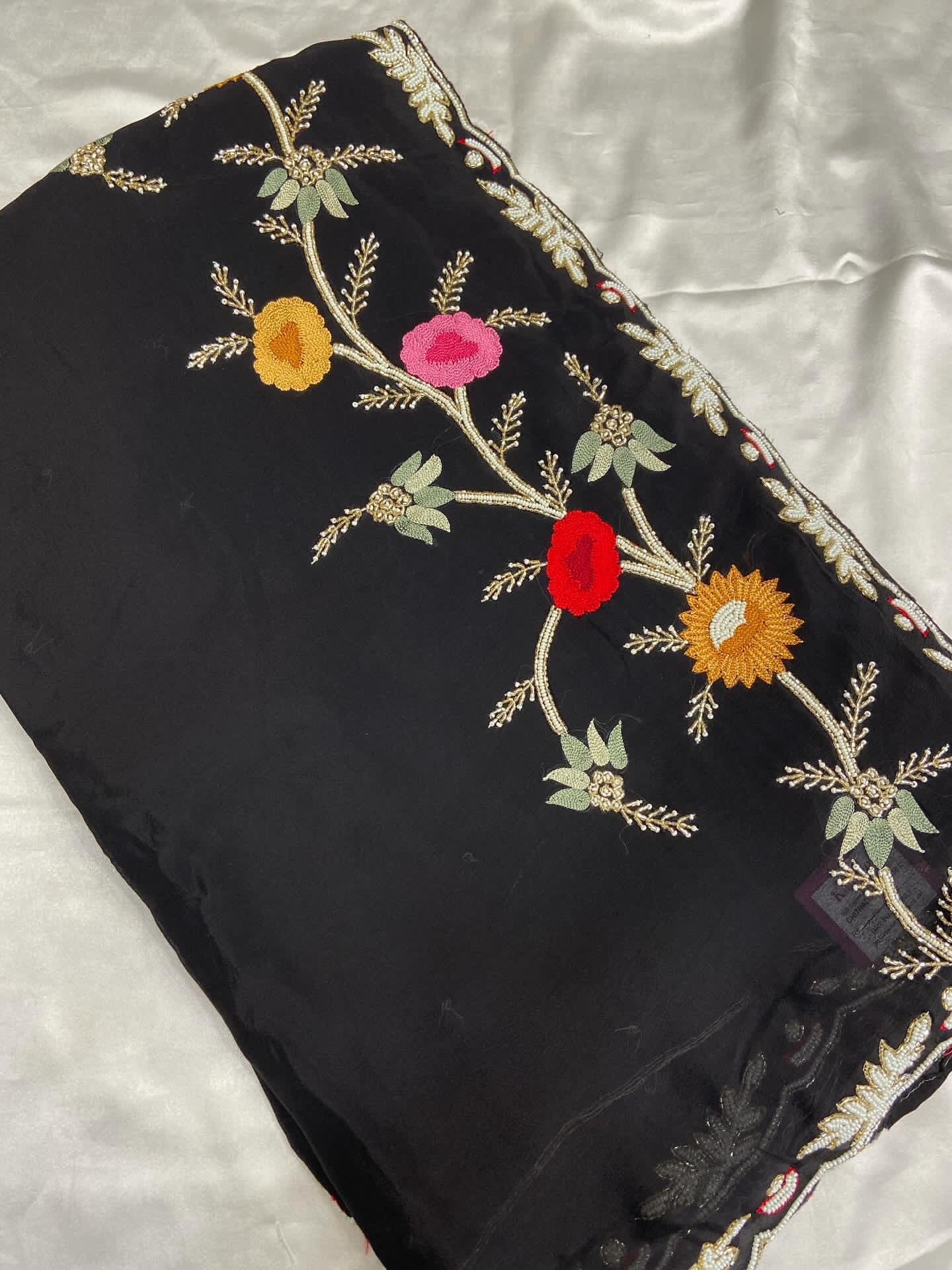 Pure Chinnon organza saree - Kanjeevaram Silk Mandir