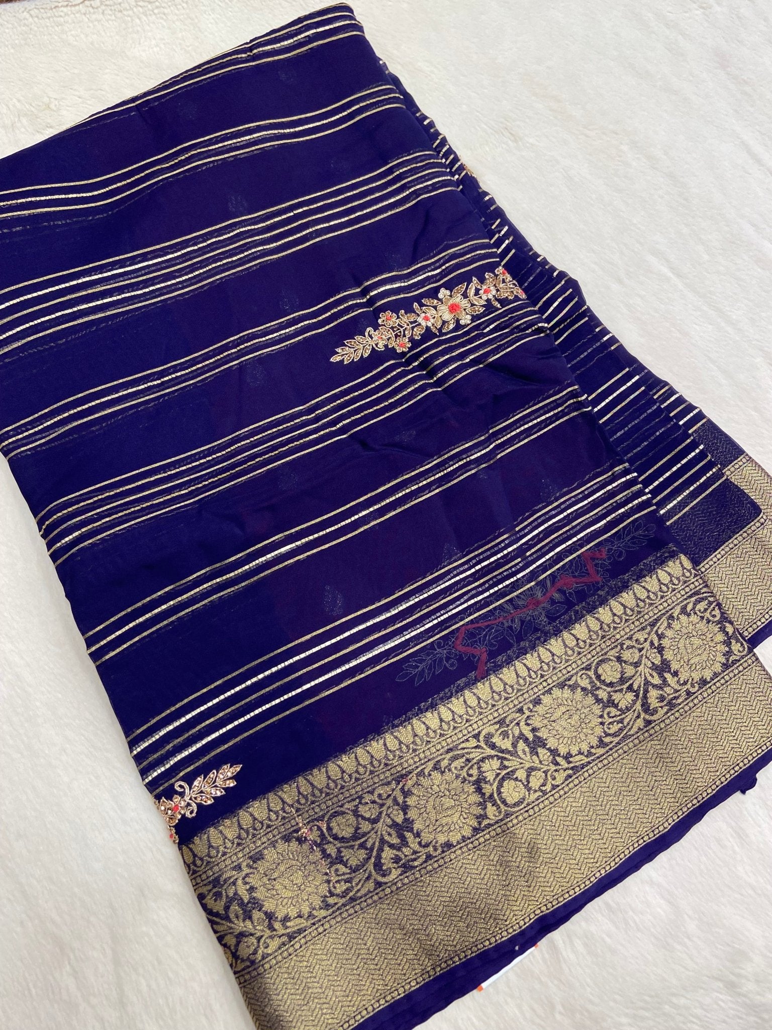 Pure Chinnon Saree - Kanjeevaram Silk Mandir