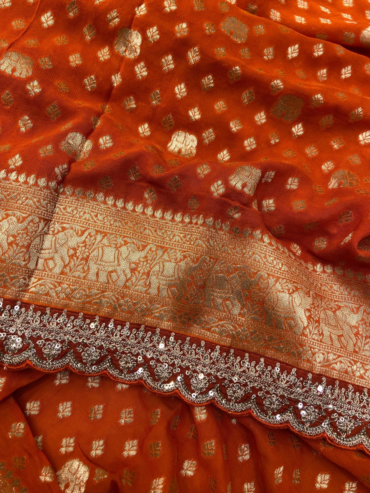 Pure Chinnon Saree - Kanjeevaram Silk Mandir