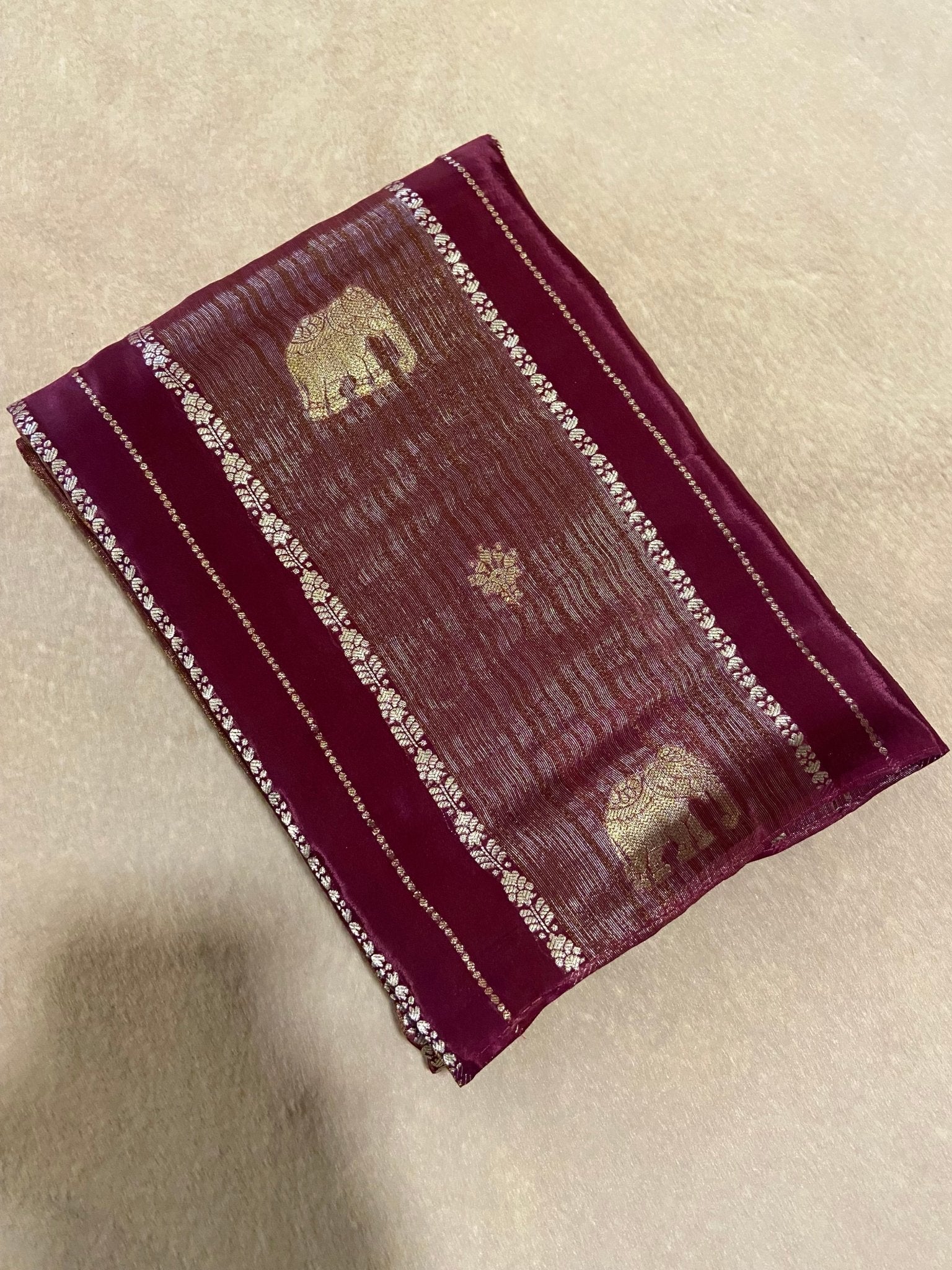 Pure Chinnon Saree - Kanjeevaram Silk Mandir