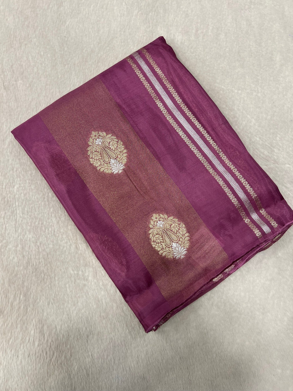 Pure Chinnon Saree - Kanjeevaram Silk Mandir