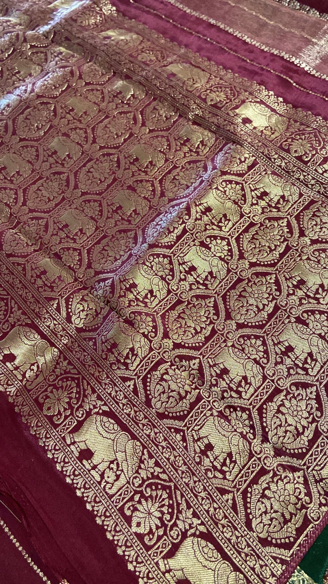 Pure Chinnon Saree - Kanjeevaram Silk Mandir