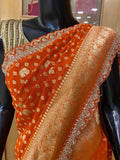 Pure Chinnon Saree - Kanjeevaram Silk Mandir
