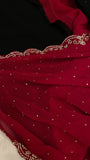 Pure Chinnon Saree🖤 - Kanjeevaram Silk Mandir