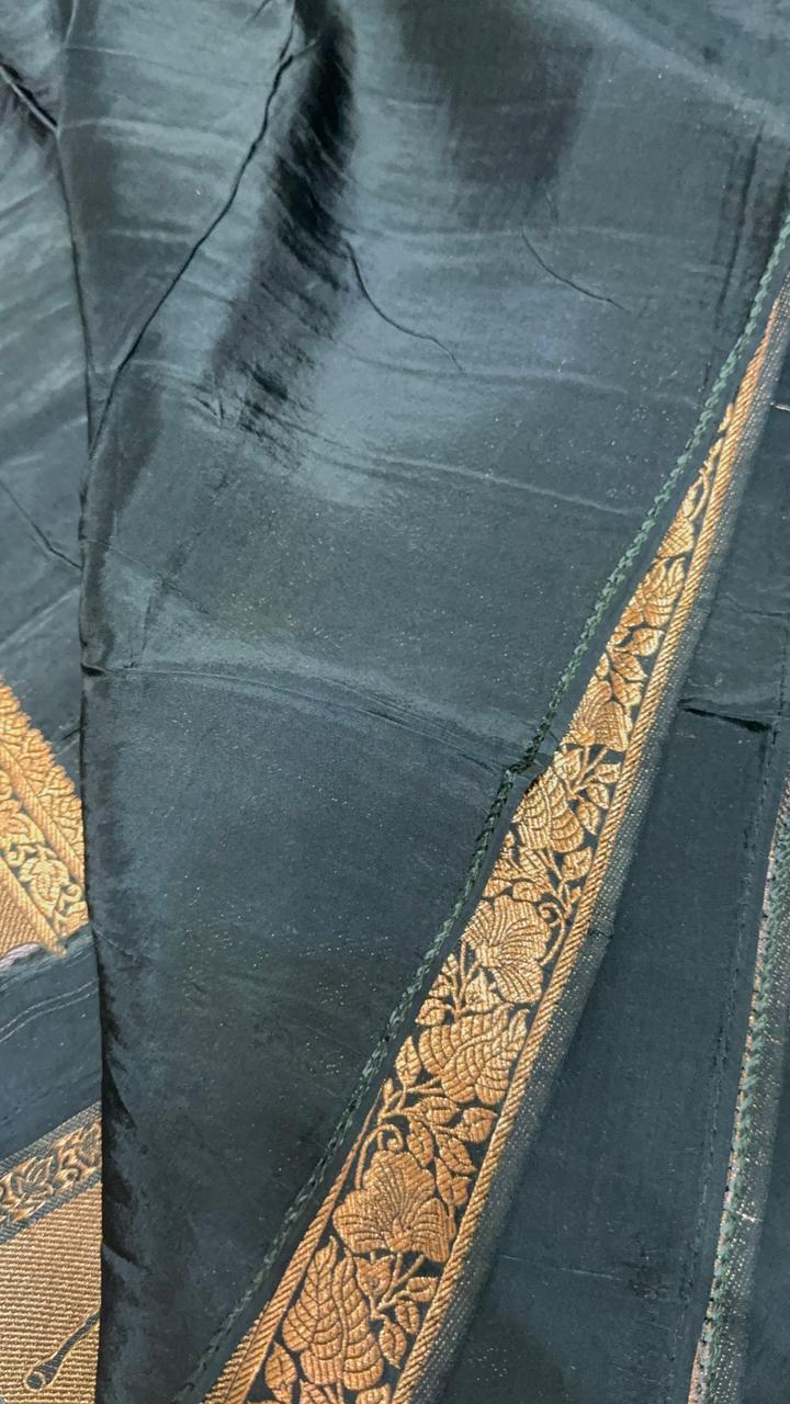 Pure crepe chinnon saree - Kanjeevaram Silk Mandir