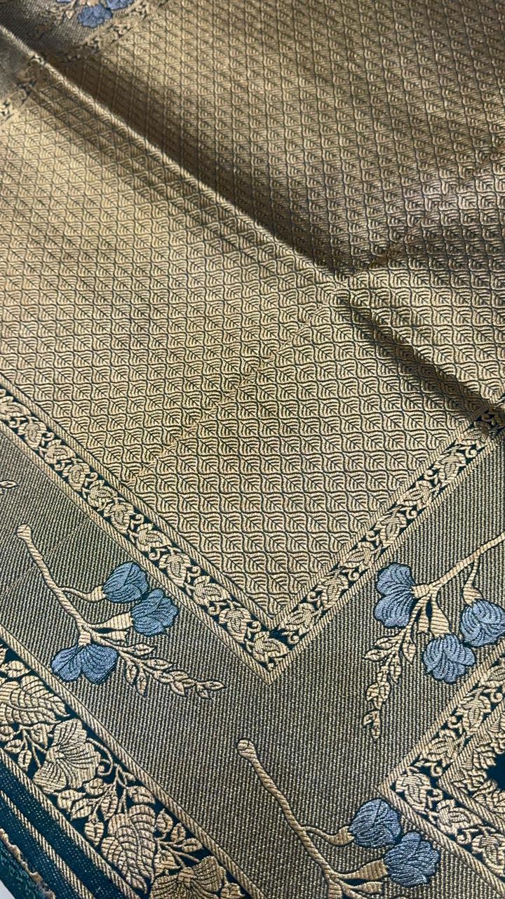 Pure crepe chinnon saree - Kanjeevaram Silk Mandir