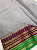 Pure Crepe Mysore Silk Certified Saree 100 GSM. - Kanjeevaram Silk Mandir