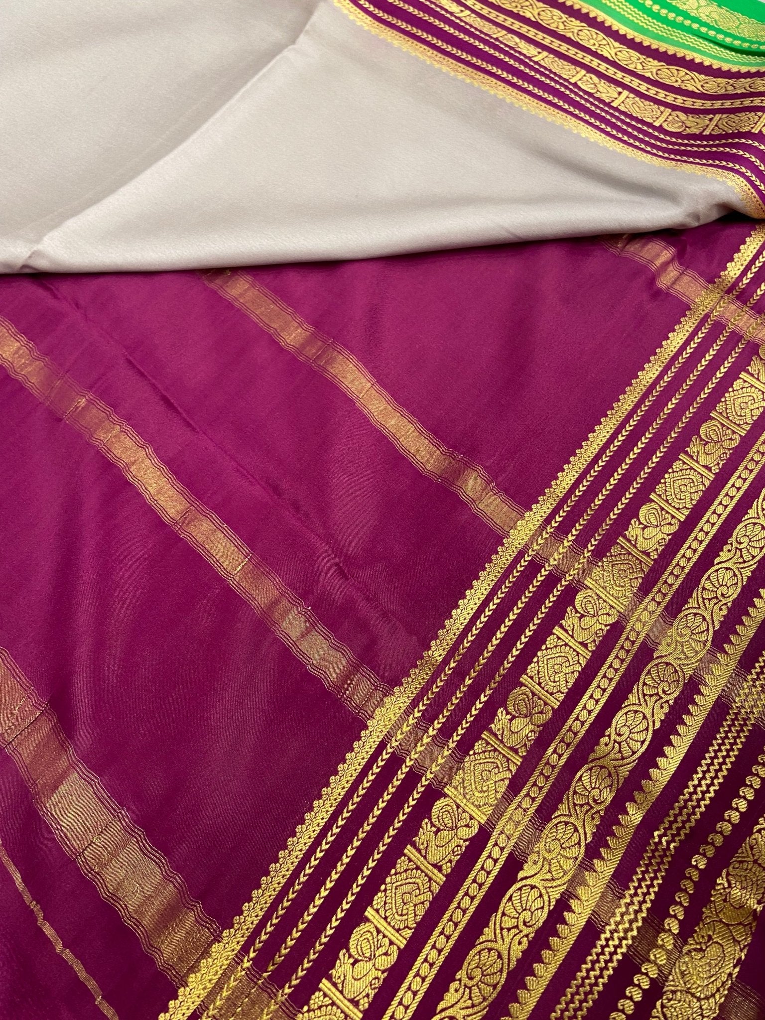 Pure Crepe Mysore Silk Certified Saree 100 GSM. - Kanjeevaram Silk Mandir
