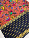 Pure Crepe Mysore Silk Certified Saree 120 GSM. - Kanjeevaram Silk Mandir