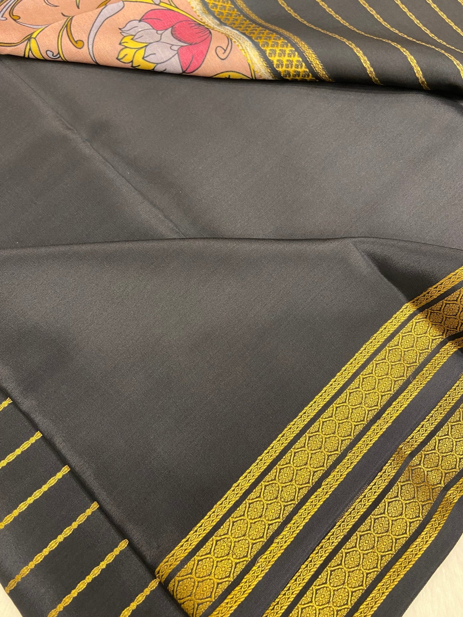Pure Crepe Mysore Silk Certified Saree 120 GSM. - Kanjeevaram Silk Mandir