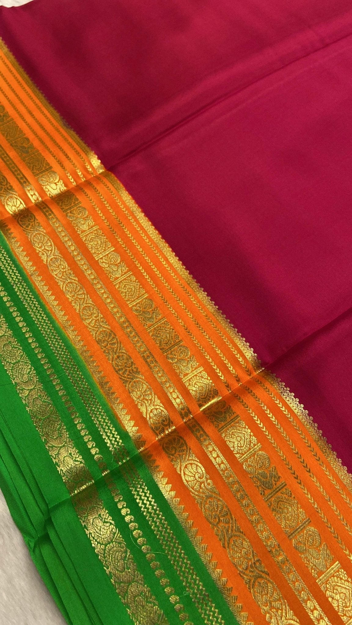 Pure crepe mysore silk saree 100 GSM silk mark certified - Kanjeevaram Silk Mandir
