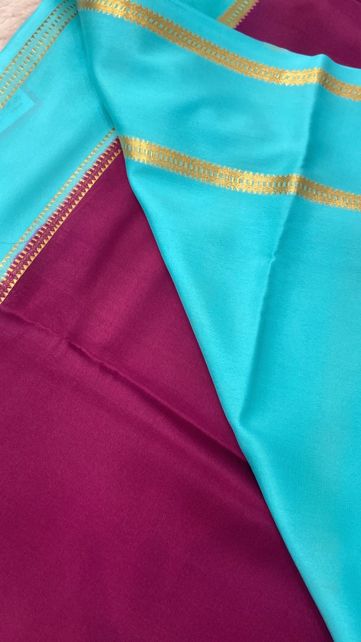 Pure crepe mysore silk saree 100 GSM silk mark certified - Kanjeevaram Silk Mandir