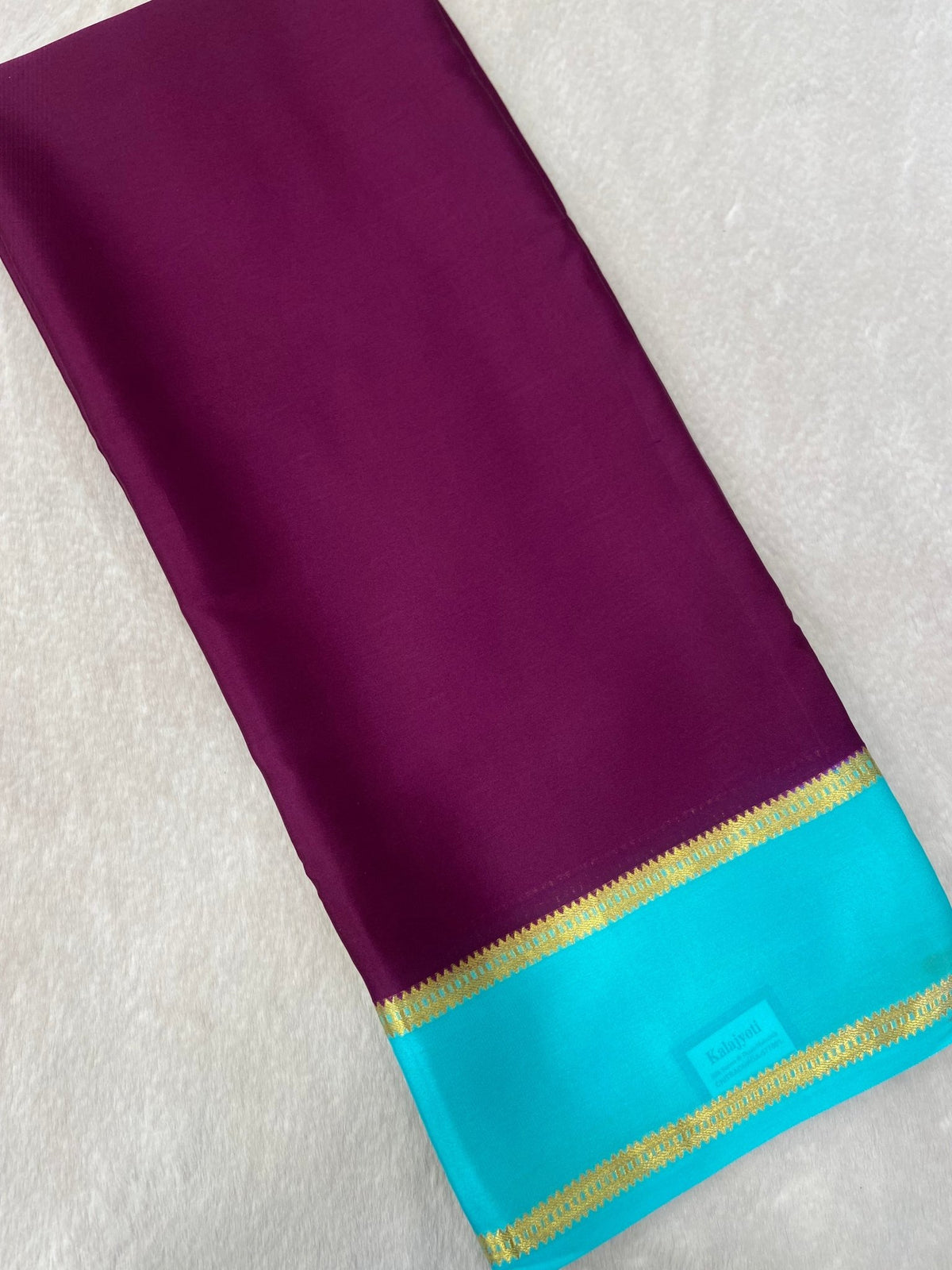 Pure crepe mysore silk saree 100 GSM silk mark certified - Kanjeevaram Silk Mandir