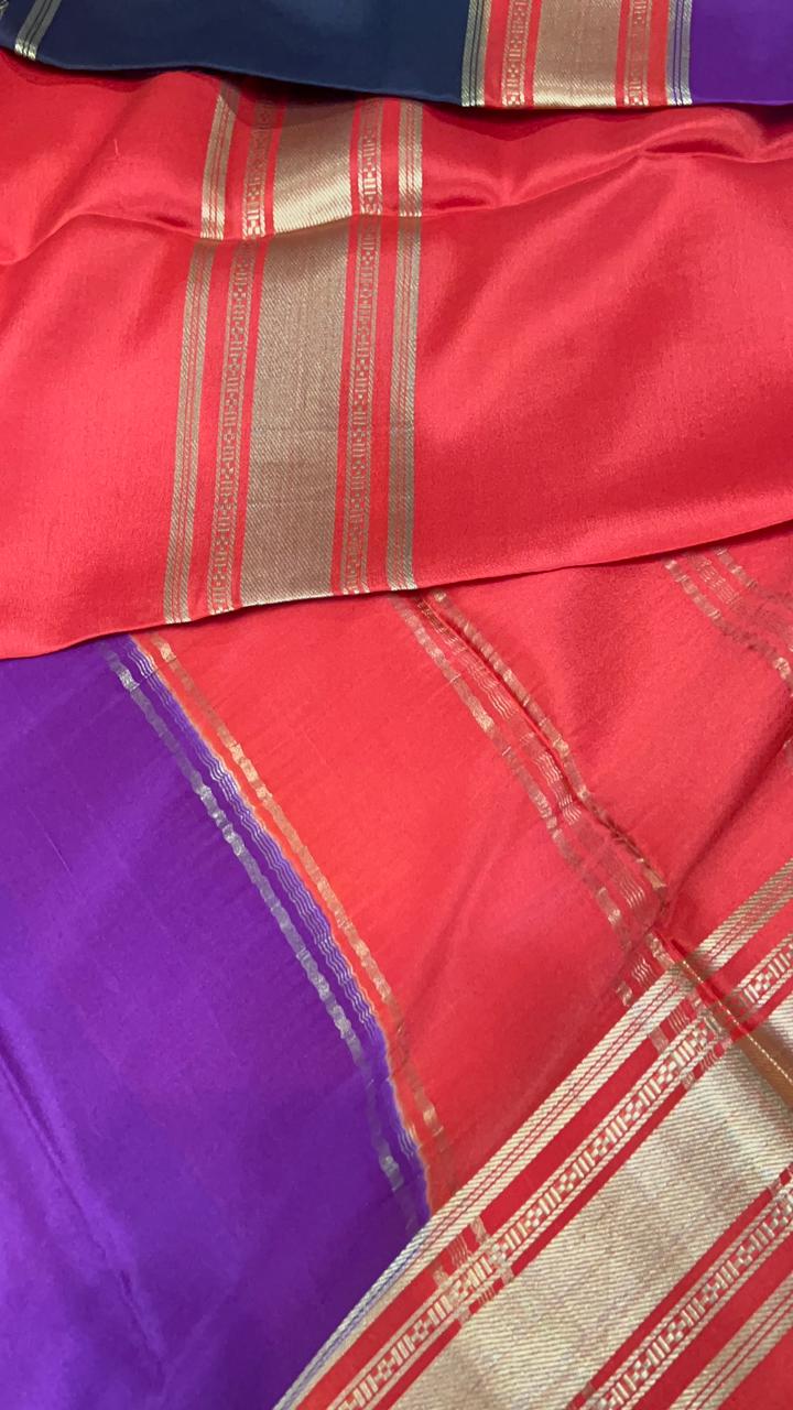 Pure crepe mysore silk saree 100 GSM silk mark certified - Kanjeevaram Silk Mandir