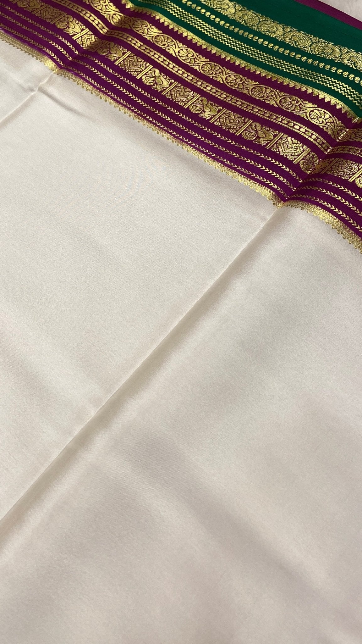Pure crepe mysore silk saree 100 GSM silk mark certified - Kanjeevaram Silk Mandir